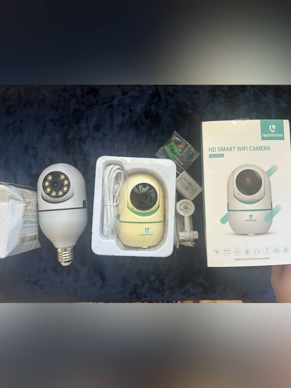 Two HD Smart WiFi Camera - White & Cream